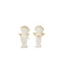Set de 2 Anges de Noël en résine blanc - or 7x6x14 cm Set de 2 Anges de Noël en résine blanc - or 7x6x14 cm