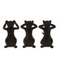 Set de 3 chats de la sagesse en résine noir 15.5x10.5x24 cm