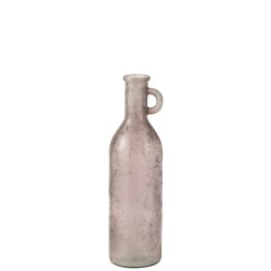 Vase bouteille en verre rose 14x14x50 cm
