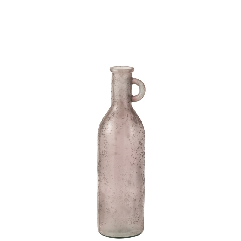 Florero botella de vidrio rosa 14x14x50 cm Florero botella de vidrio rosa 14x14x50 cm