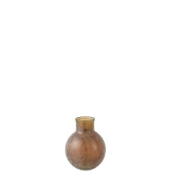 Vase boule en verre marron 24x24x31 cm
