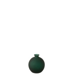 Vase boule en verre vert 16x16x17 cm