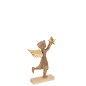 Ángel de Navidad de madera natural 19x3x32 cm