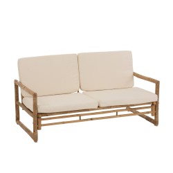 Sillón de 2 personas de madera natural 150x80x71 cm