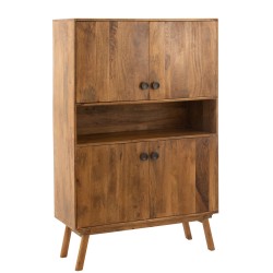 Armoire 4 portes en bois marron 104x40x158 cm