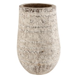 Cache pot original en bois de palmier blanc