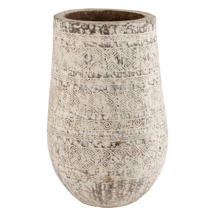 Macetero de madera blanca 65x65x100 cm
