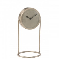 Horloge de table rétro en métal argent 18x18x36 cm