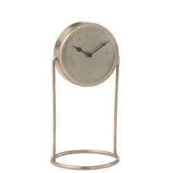 Reloj de mesa retro de metal plateado 18x18x36 cm