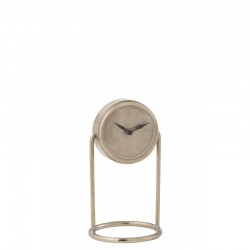 Horloge de table rétro en métal argent 14x13x24 cm