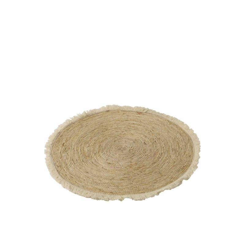 tapis coton et écorces en bois naturel 70x70x1 cm