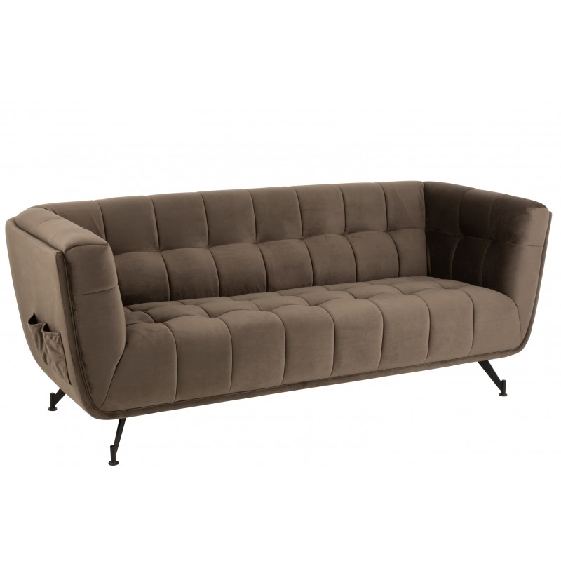 Canapé lounge 3 personnes en bois gris 207x82x78 cm