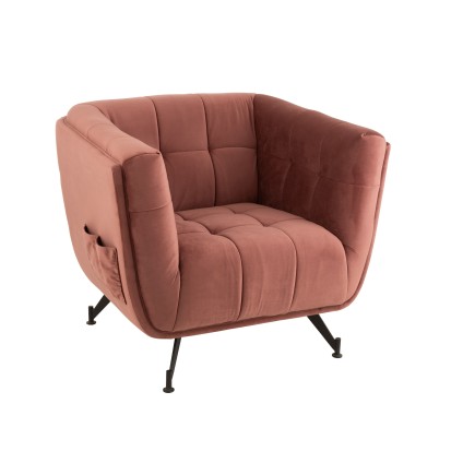 Sillón de madera rosa 90x82x76 cm