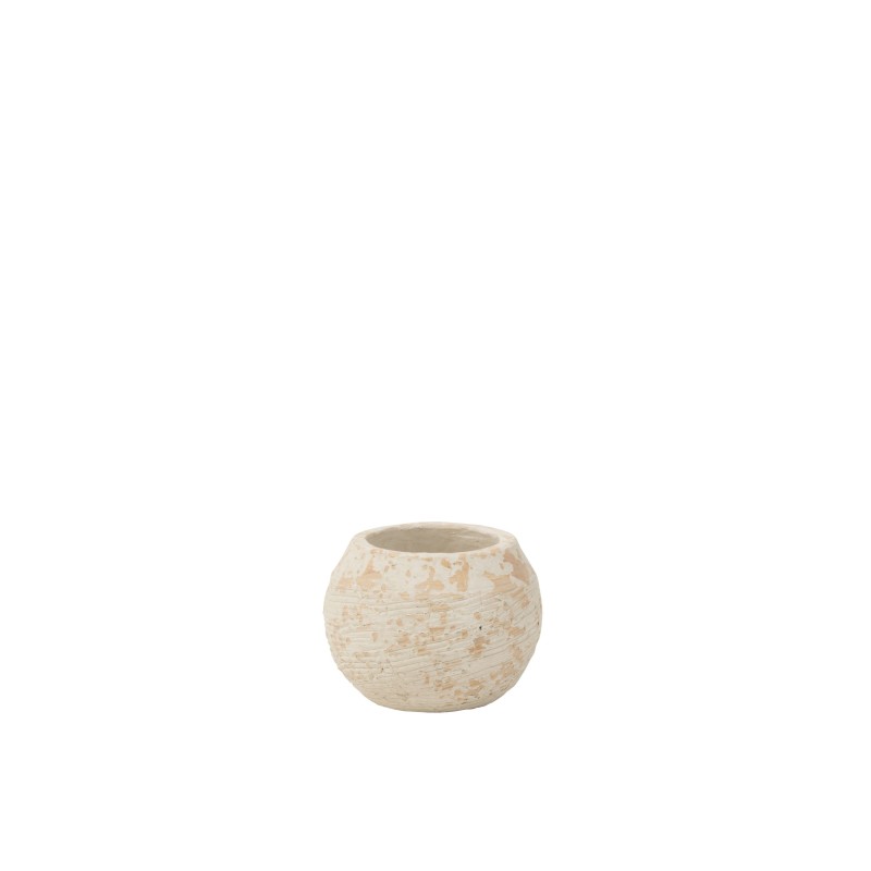 Vaso di fiori in cemento crema 17x17x13 cm