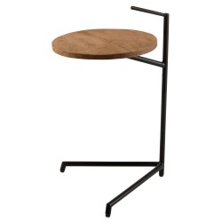 Table d’appoint en bois - métal noir - naturel 39x42x64 cm