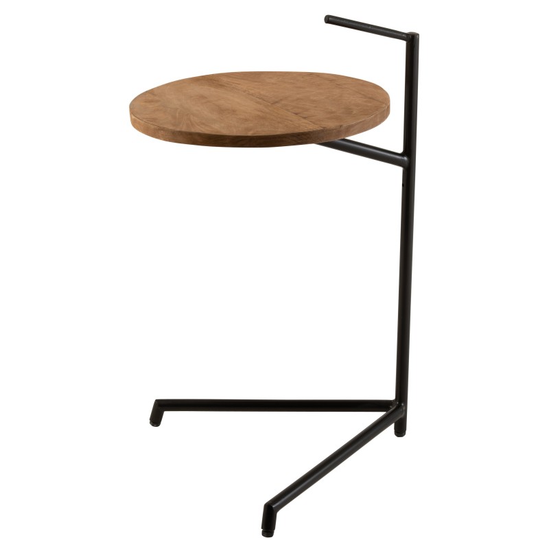 Mesa auxiliar de madera - metal negro - natural 39x42x64 cm