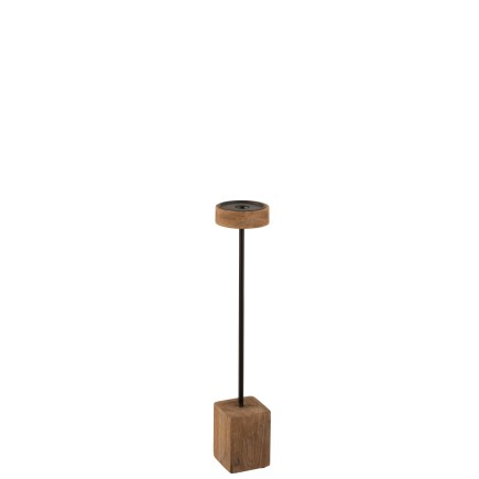 Lámpara de pie de madera natural de 11x11x54 cm