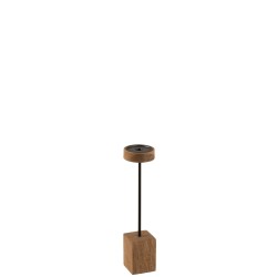 CHANDELIER SUR PIED CARRE BOIS DE MANGUIER/METAL NATUREL SMALL