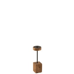 Lámpara de pie de madera natural de 10x10x33 cm