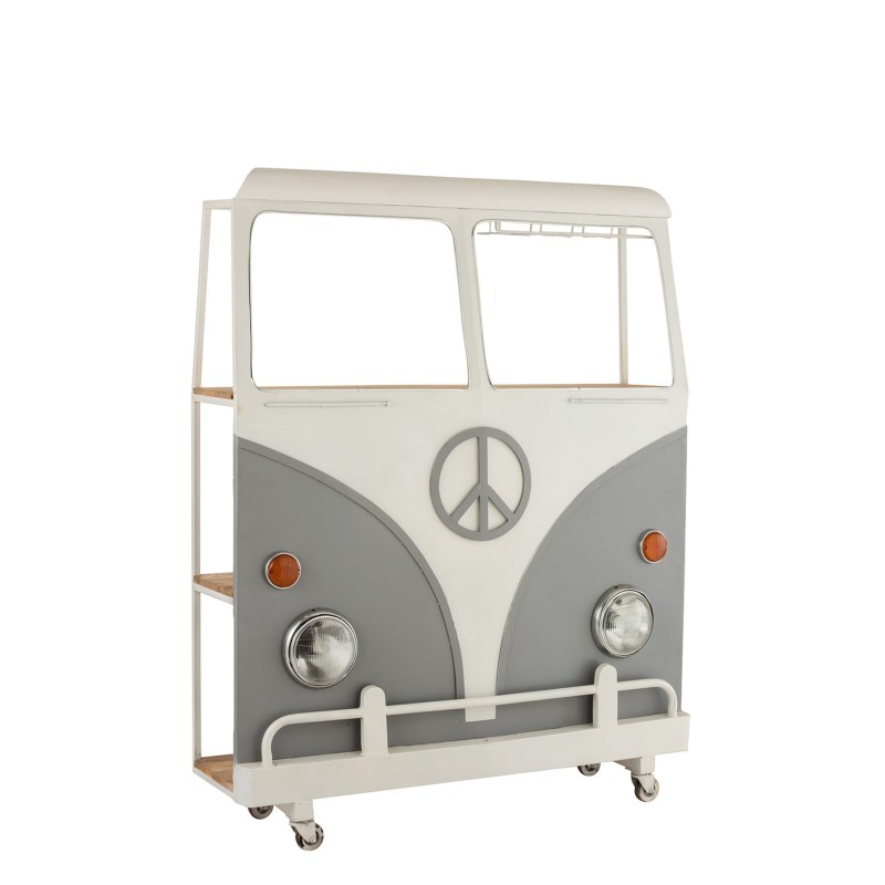 Bar auto en métal gris 137x41x175cm