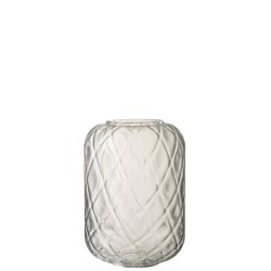 Vase avec strie en verre transparent 24x24x33 cm