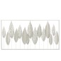 Decoración mural de hojas de metal blanco 135x69x7 cm