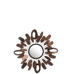 Miroir en métal marron 61x61x6 cm