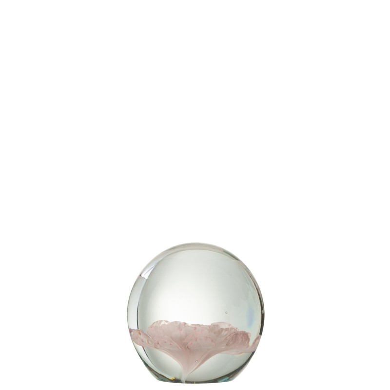 Pisapapeles de vidrio rosa 8x8x8 cm