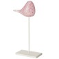 Oiseau sur socle en verre rose 12x7x29 cm