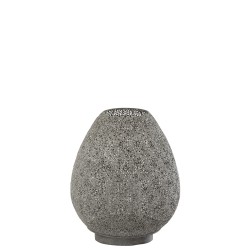 Portavelas de metal gris 36.5x37x43cm