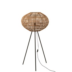 Lampe sur trépied en bois naturel 61x61x133 cm