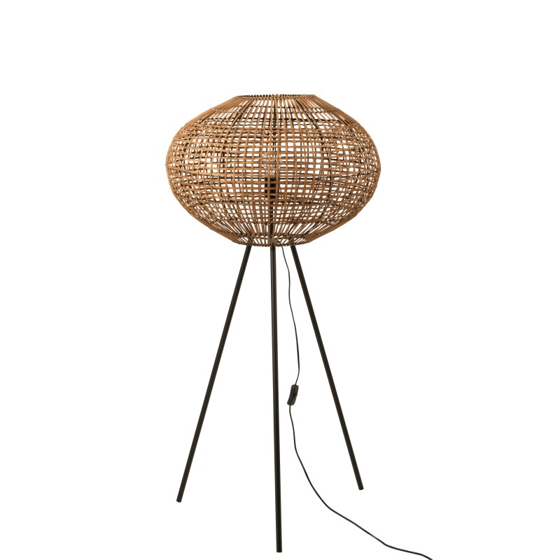 Lampe sur trépied en bois naturel 61x61x133 cm