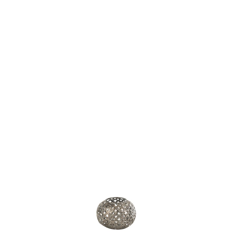 Photophore en métal gris 14x14x10 cm Photophore en métal gris 14x14x10 cm