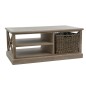 Mesa de centro con cesta y estante de madera natural 120x69x51 cm