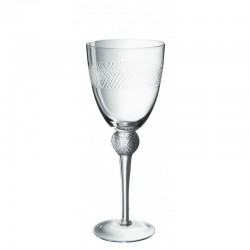 Vaso de vino con grabado en vidrio transparente de 24 cm de altura