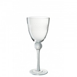 Vaso de vino con grabado en vidrio transparente H22.5cm