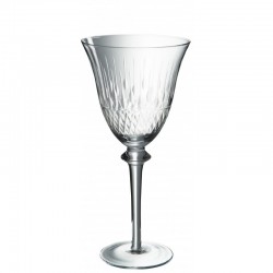 Vaso de vino con incisión en vidrio transparente de 23 cm de altura