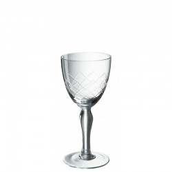 Verre à vin gravé en verre transparent H17cm