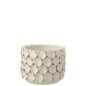 Jarrón redondo de cerámica blanco de 19x19x15 cm Jarrón redondo de cerámica blanco de 19x19x15 cm