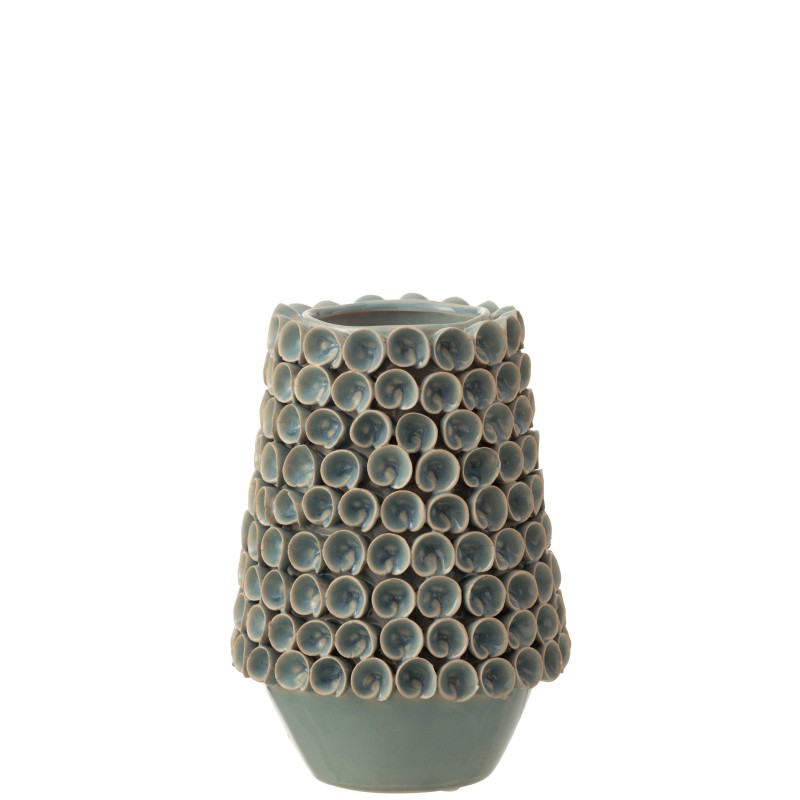 Vase en céramique bleu 17x17x22 cm Vase en céramique bleu 17x17x22 cm