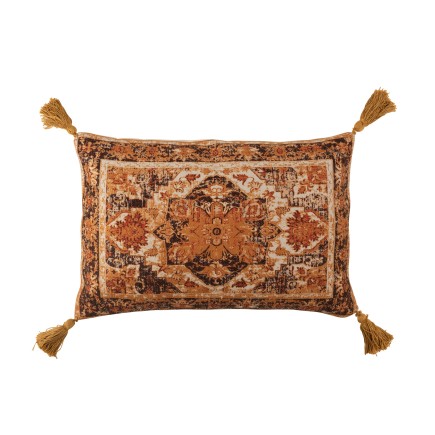 Cuscino rettangolare in tessuto arancione 60x40x4cm