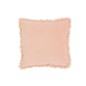 Cuscino quadrato con bordo lungo in cotone e lino rosa 45x45cm Cuscino quadrato con bordo lungo in cotone e lino rosa 45x45cm