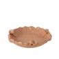 Plato redondo de cerámica con borde salmón de 29x29x6 cm