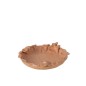 Plat rond à bord en céramique saumon 22x21x6 cm