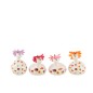 Set de 4 chats à fleurs en céramique multicouleur 9x9x9 cm Set de 4 chats à fleurs en céramique multicouleur 9x9x9 cm
