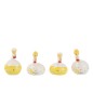 Set de 4 poules en céramique jaune 8x8x12 cm
