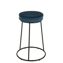 Coussin pour tabouret en textile bleu 34x34x8 cm