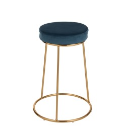 Coussin pour tabouret en textile bleu 34x34x8 cm
