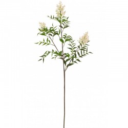 Branches de fines baies avec feuilles en plastique blanc 36x11x129 cm