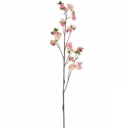 Branche en fleurs en textile rose 10x10x130 cm